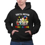 Youll Never Walk Alone Snoopy Autism Awareness Peanuts Puzzle Piece 2 Hoodie