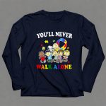 Youll Never Walk Alone Snoopy Autism Awareness Peanuts Puzzle Piece 4 Long Sleeves1